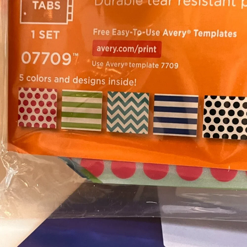 Big Tab Insertable Pocket Plastic Dividers by Avery (5 packs /8 divers per pack)